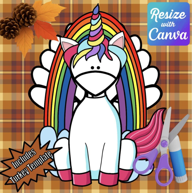 Unicorn Turkey Disguise Template