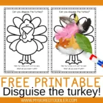 Disguise The Turkey   Free Printable Thanksgiving Activity   My With Free Printable Disguise Turkey Template Free Download
