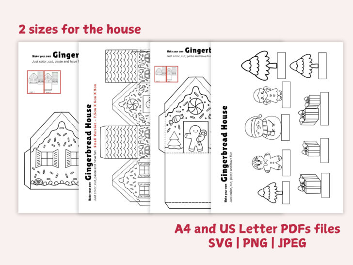 Gingerbread House Paper Craft Template