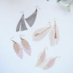 Diy Feather Earrings 4 Free Templates Within Feather Leather Earring Template