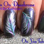 Diy Feather Nail Art On Duochrome Nail Polish Pertaining To Feather Nail Art Template