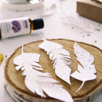 Diy French Script Paper Feathers Project + Free Printable For Free Collage Feather Template
