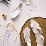 Diy French Script Paper Feathers Project + Free Printable Inside Feather Template For Craft