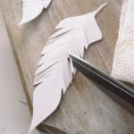 Diy French Script Paper Feathers Project + Free Printable Within Diy Paper Feather Template
