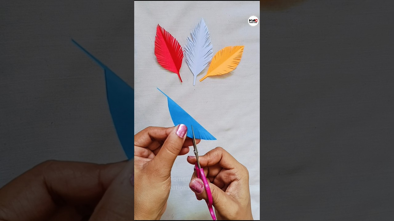 Diy Paper Feather #Shorts #Diyfeathers #Papercraft #Easycraft regarding Construction Paper Feather Template