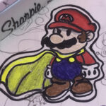 Doodle Of Paper Mario With The Cape Feather Power Up. I'M Not The Within Super Mario Feather Template