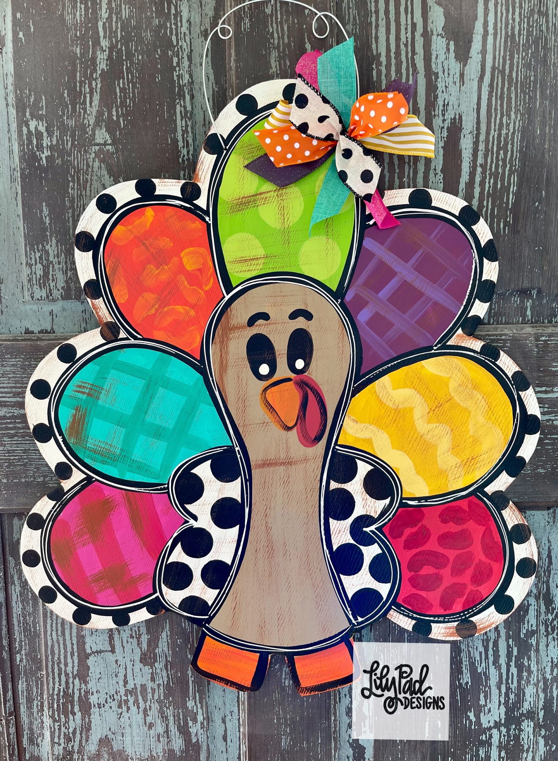 Door Hanger Template -Colorful Turkey - Etsy intended for Turkey Door Hanger Template