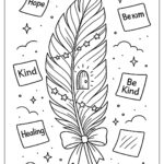 Dreamy Feathers Coloring Pages   Free Pdf To Download And Print Regarding Feather Coloring Template Free Printable