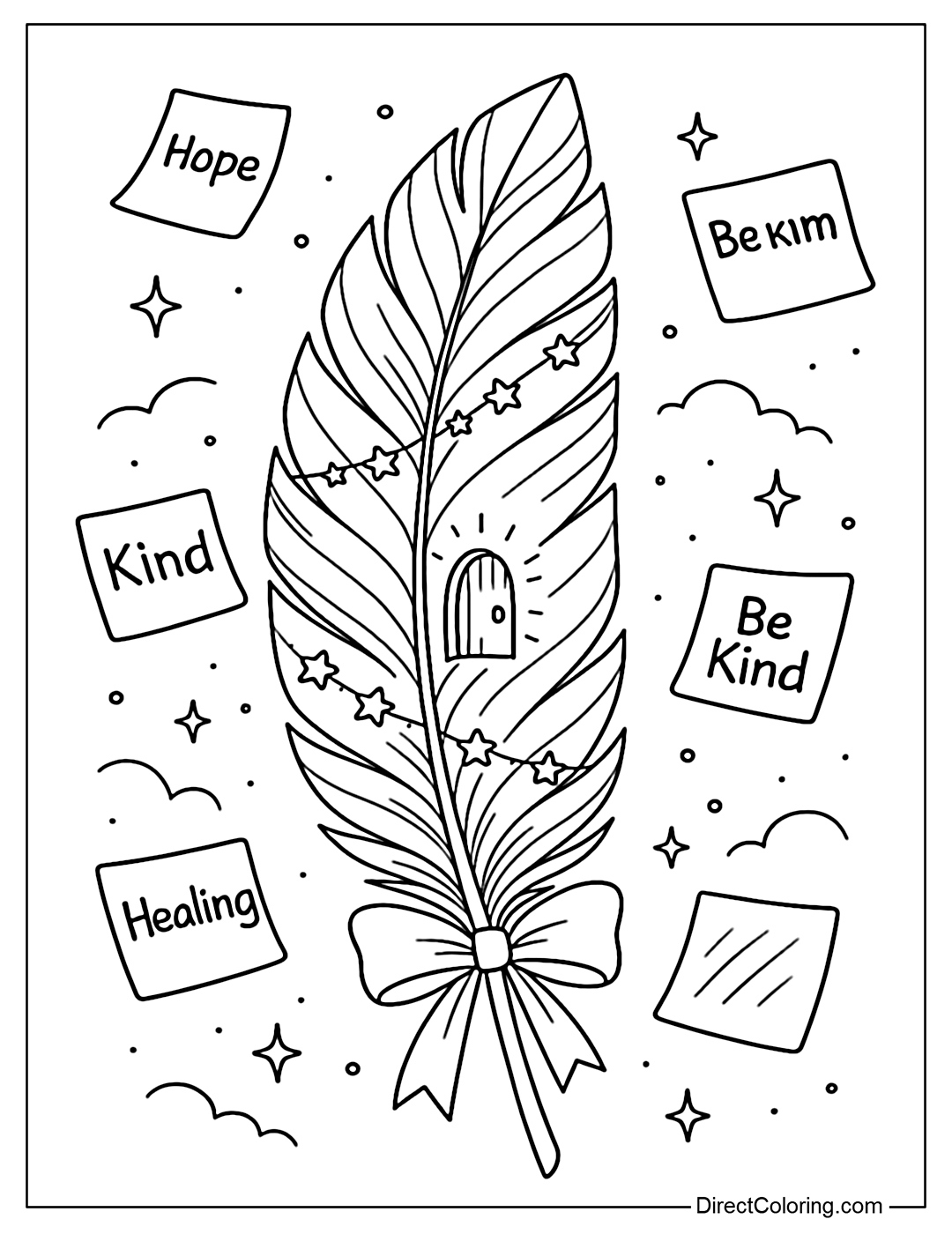 Dreamy Feathers Coloring Pages - Free Pdf To Download And Print regarding Feather Coloring Template Free Printable