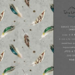 Duck Feathers Seamless Pattern: Hunting Fabric Print (Digital Within Duck Feather Pattern Template