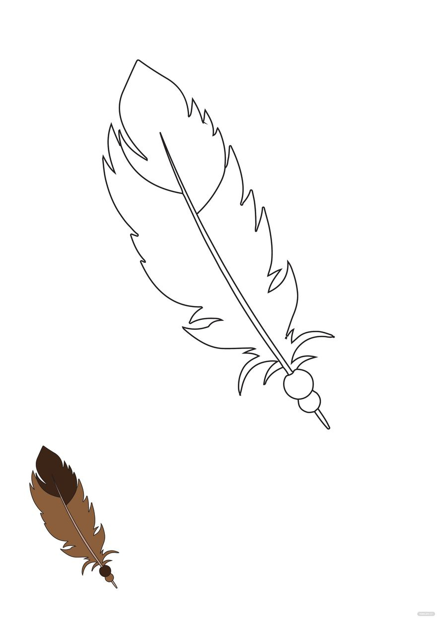 Eagle Feather Coloring Page In Pdf - Download | Template throughout Eagle Feather Template