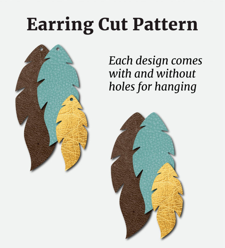 Laser Cut Feather Earrings Template