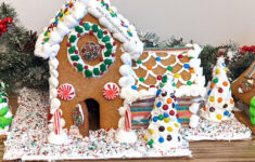 Easy 2 Story Gingerbread House & Template – Raising Hooks regarding Gingerbread House Recipe With Template