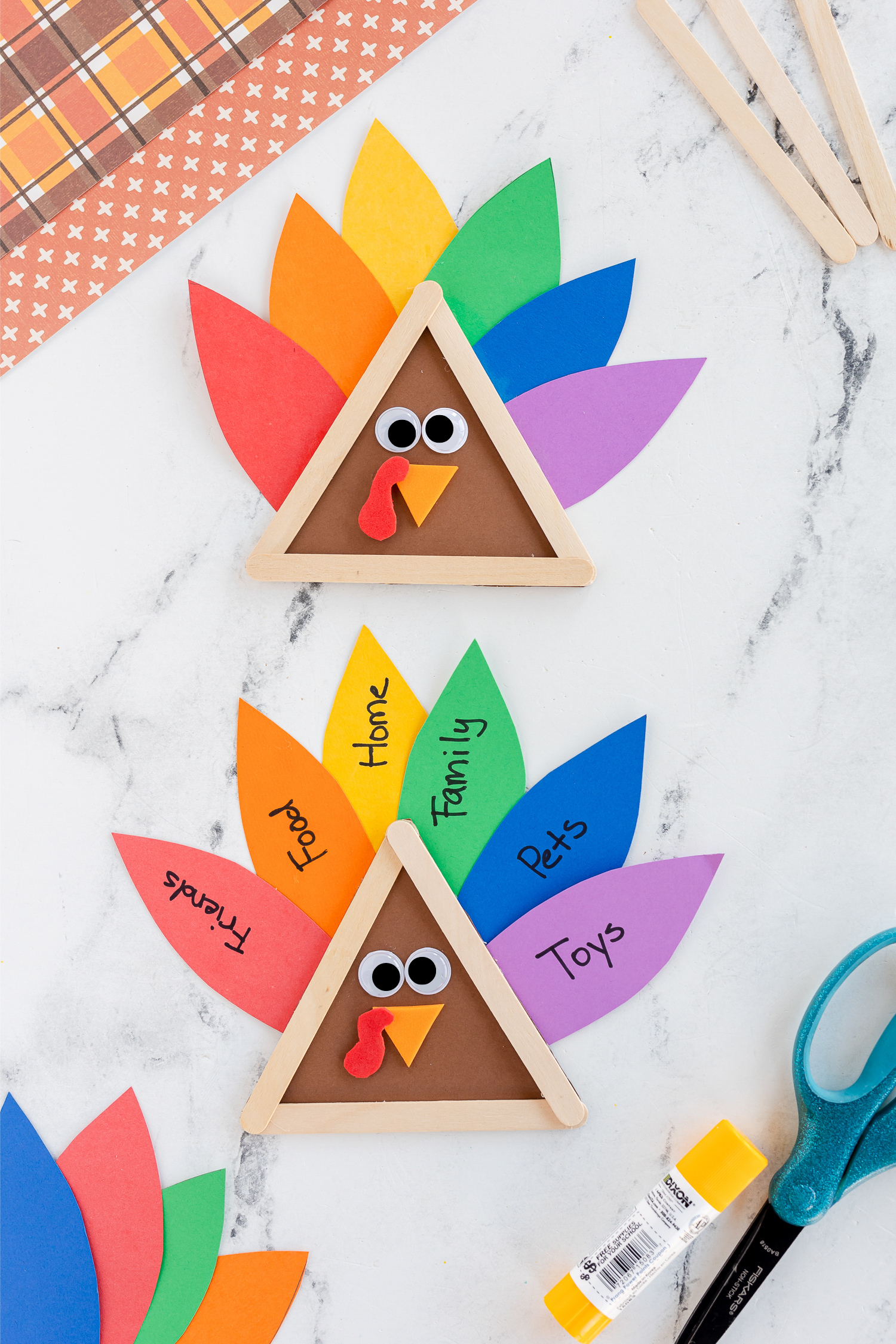 Easy Popsicle Stick Turkey Craft For Kids - Made To Be A Momma with regard to Free Printable Turkey Templates With Popsicle Sticks