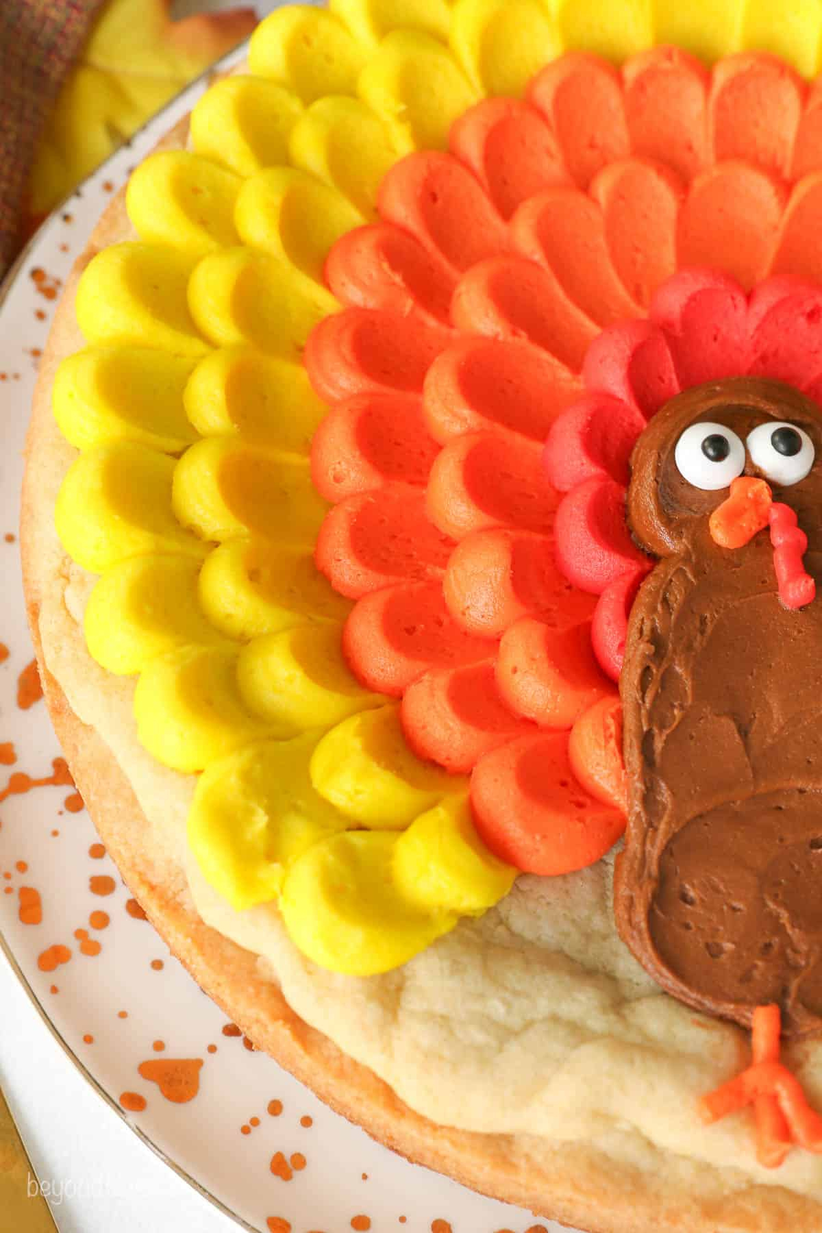 Easy Turkey Cake | Sugar Cookie Cake With Buttercream inside Turkey Cake Template