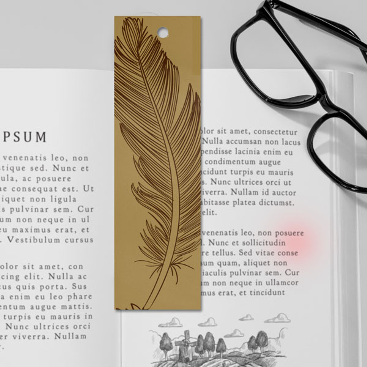 Elegant Design Feather Printed Bookmark Hidden Gift To Nepal intended for Feather Bookmark Template
