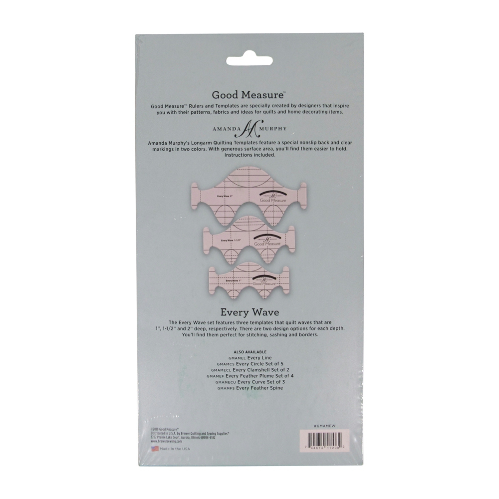 Every Wave Good Measure Longarm Quilting Template Ruleramanda pertaining to Feather Spine Or Wave Template