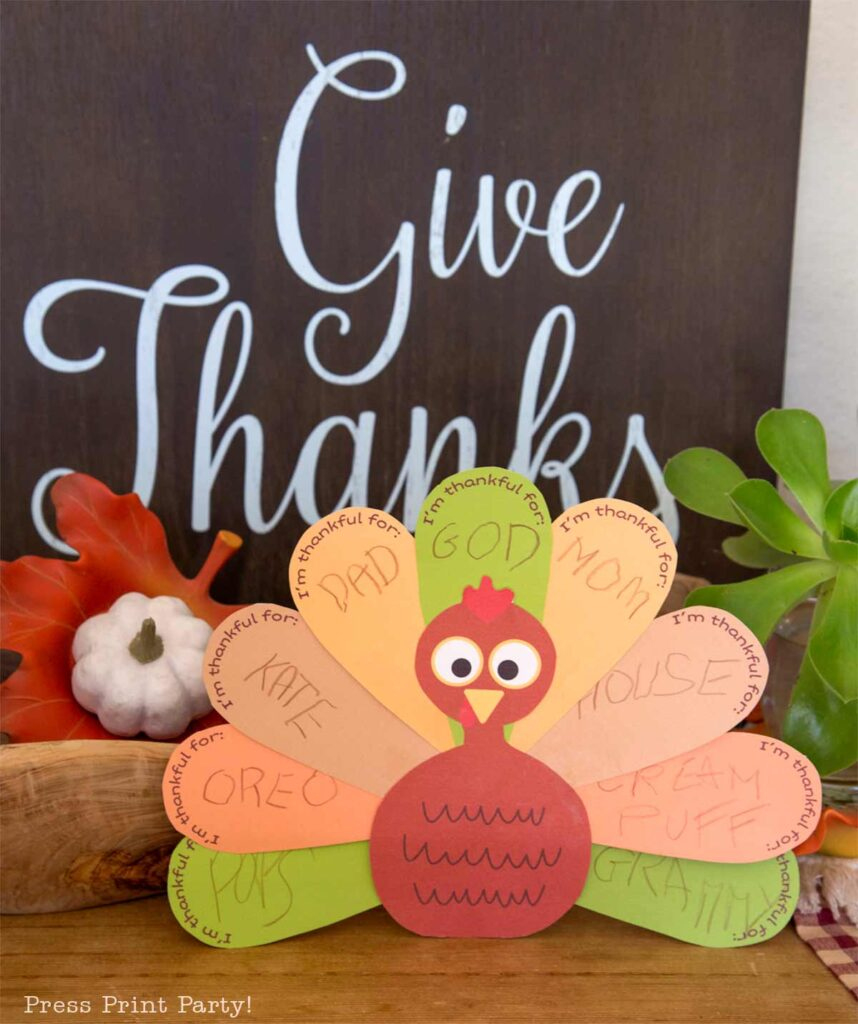 🦃 Free Cute Thankful Turkey Printable Craft Template For Kids in Free Templates of Turkeys with Thank God