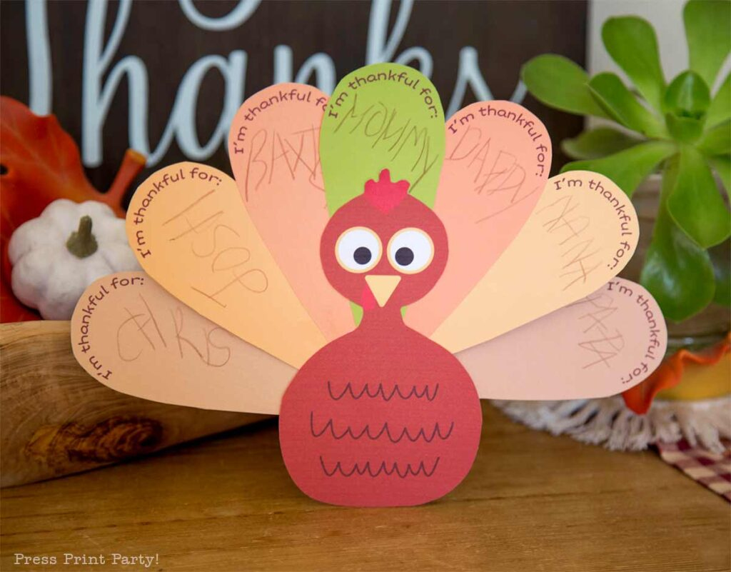 🦃 Free Cute Thankful Turkey Printable Craft Template For Kids regarding Free Templates Of Turkeys With Thank God