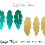 Faux Leather Feather Earring Svg Templates, Feather Earring Svg Throughout Cricut Feather Template