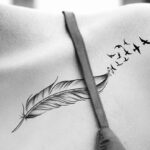 Feather Bird Temporary Tattoo   Etsy Regarding Feather Helix Tattoo Template