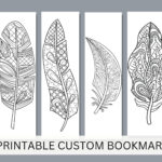 Feather Coloring Bookmarks: Set Of 4 Printable Designs (Pdf)   Etsy Uk In Feather Bookmark Template