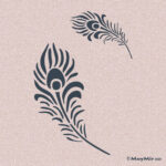 Feather Design Stencil For Walls Fabric & Crafts   Etsy Uk With Paint Feather Template