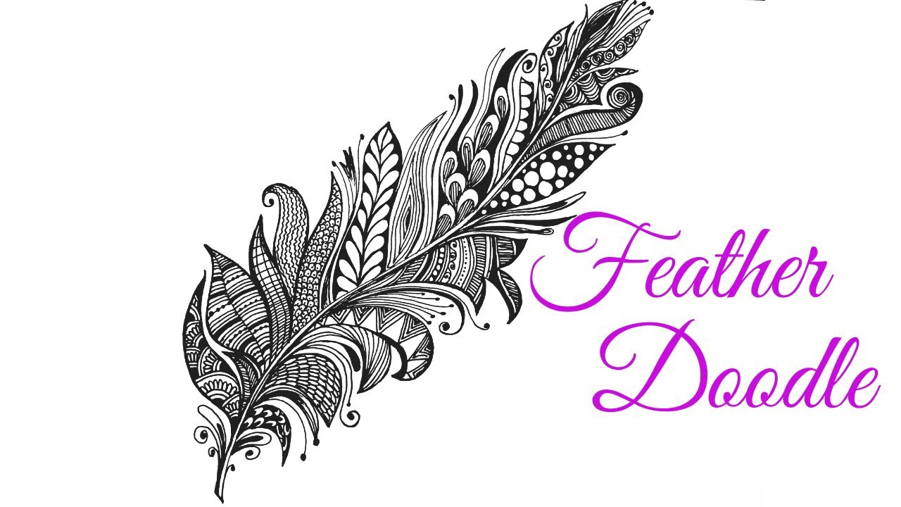 Feather Doodle | Mandala Art | How To Draw | Stepstep Drawing |  Zentangle Art | Mendhika Designs intended for Doodle Feather Template