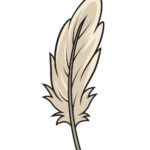 Feather Drawing   How To Draw A Feather Stepstep In Small Feather Cut Out Template