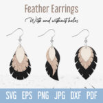 Feather Earring Svg Template, Boho Layered Faux Leather Earring With Regard To Faux Leather Feather Earring Template