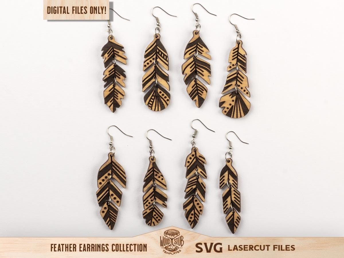 Feather Earrings Svg, Earrings Svg, Boho Earrings Svg, Hanging with regard to Laser Cut Feather Earrings Template