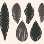 Feather Earrings Svg, Earrings Svg Template For Cricut, Faux Throughout Feather Leather Earring Template