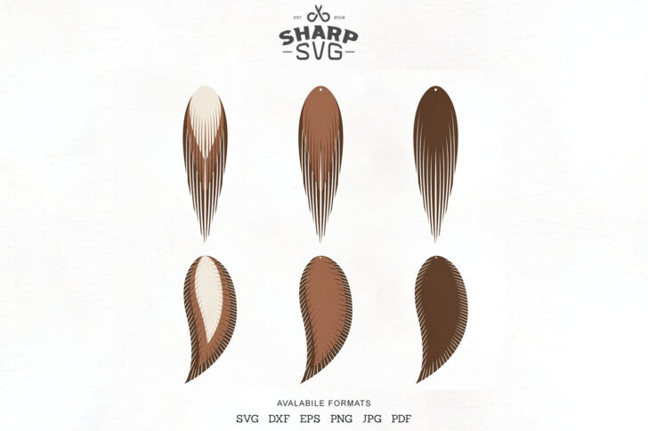 Faux Leather Feather Earring Template