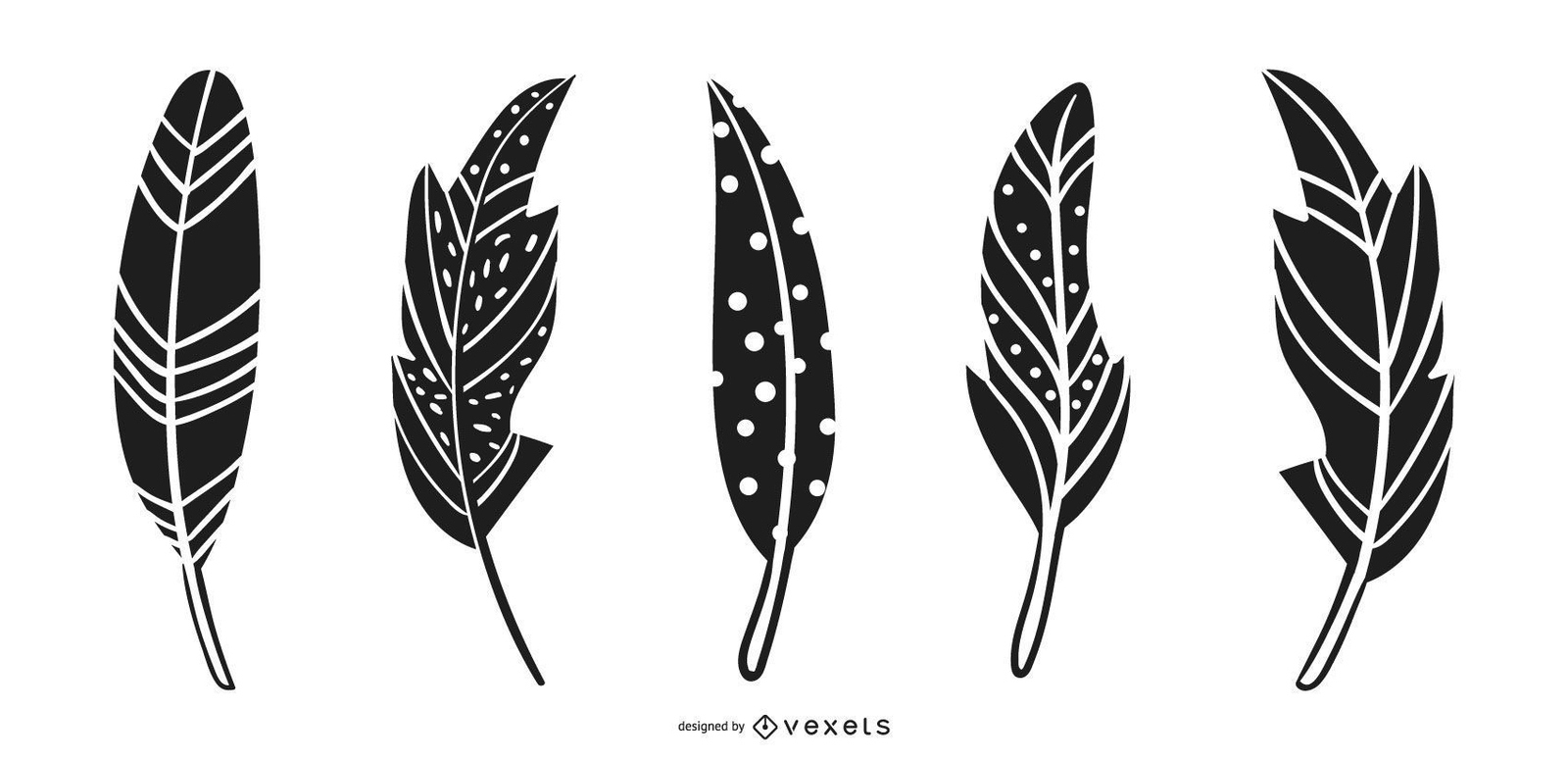 Feather Silhouette Design Illustration Vector Download with Silhouette Feather Template