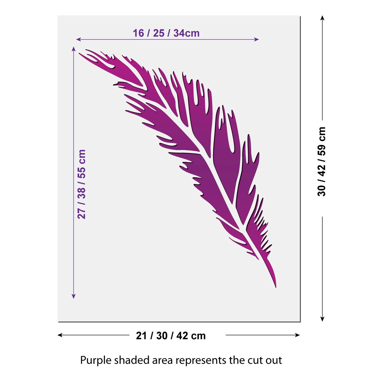 Feather Stencil - Large Reusable Feather Templatecraftstar within Large Feather Template
