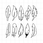 Feather Svg. Feathers Svg. Feather Clipart. Feather Silhouette Inside Feather Template For Silhouette Cameo