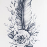 Feather Tattoo Drawings For Females Within Feather Tattoo Template