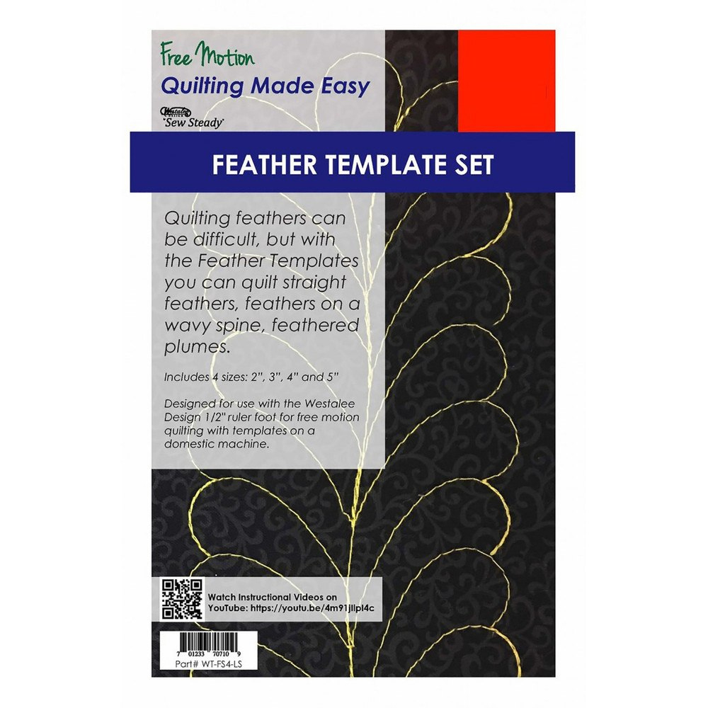 Feather Template Set for How Do Sew a Feather Ruler Template