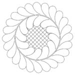 Feather Wreath W Grid Within Feather Wreath Quilt Template