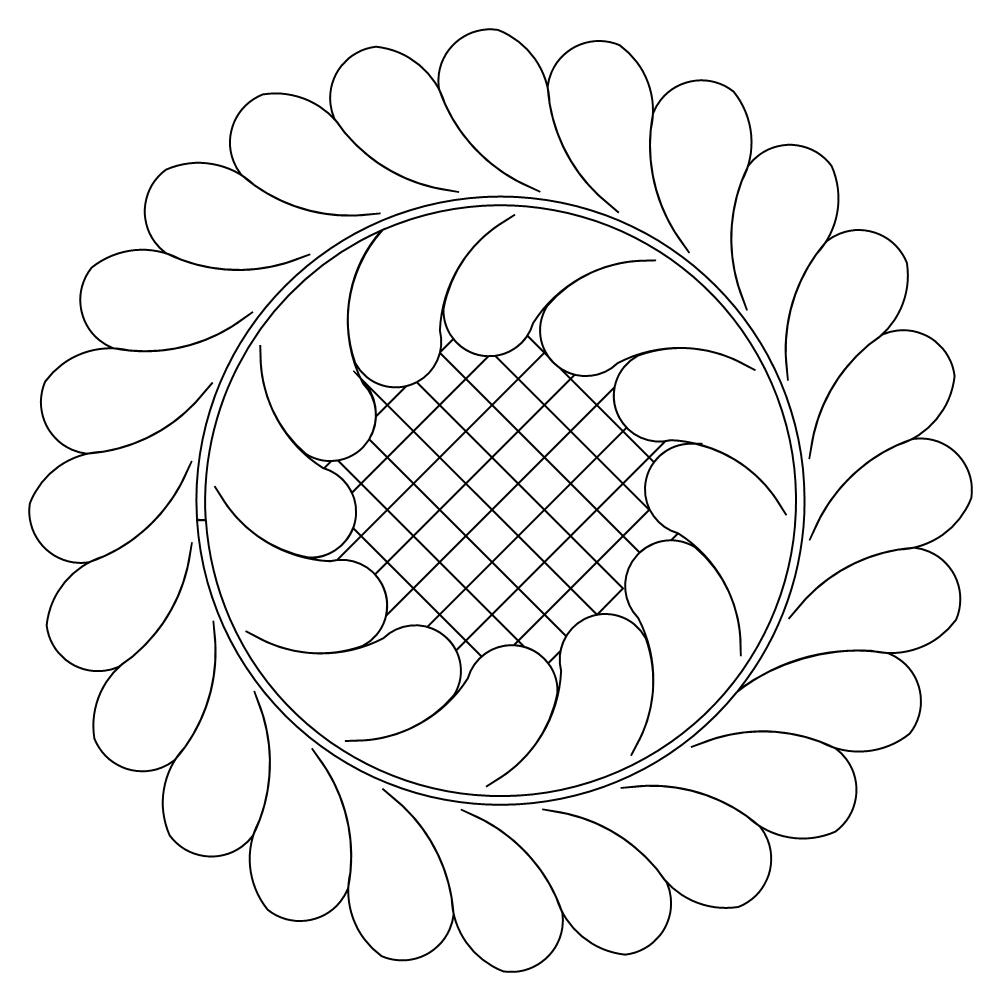 Feather Wreath W Grid within Feather Wreath Quilt Template
