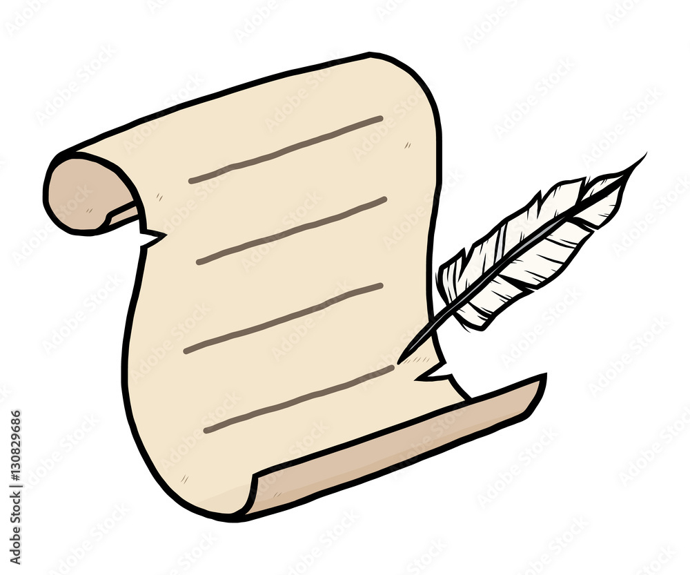 Feather Writing On Old Paper / Cartoon Vector And Illustration with regard to Feather Letter Writing Template