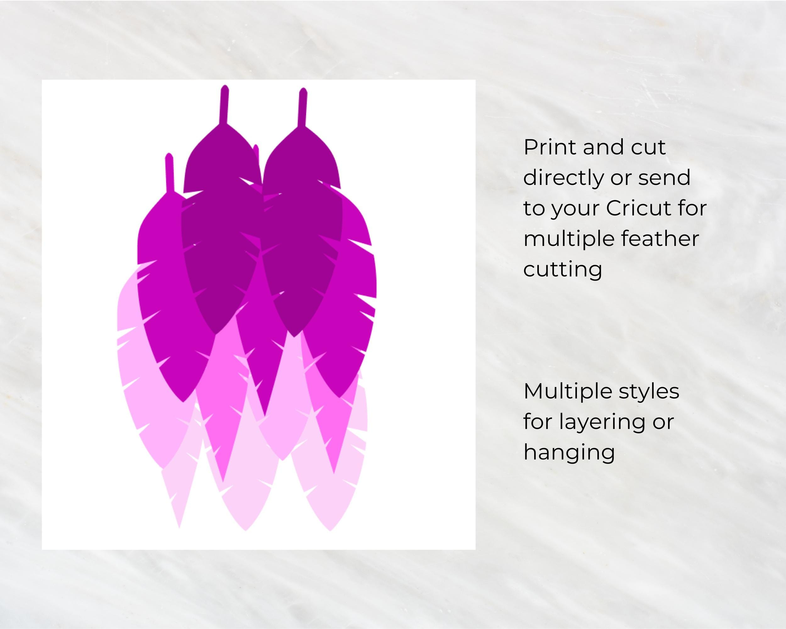 Feathers Template Svg Png For Cricut, Silhouette, Brother pertaining to Cricut Feather Template