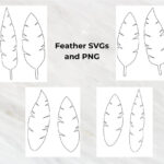 Feathers Template Svg Png For Cricut, Silhouette, Brother With Regard To Turkey Feather Template Cricut