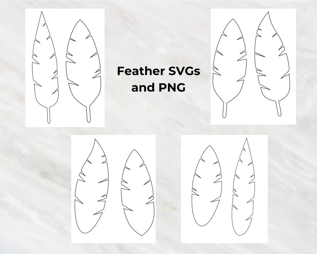 Feathers Template Svg Png For Cricut, Silhouette, Brother with regard to Turkey Feather Template Cricut