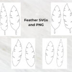 Feathers Template Svg Png For Cricut, Silhouette, Brother With Template Feather