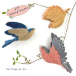 Felt Bird Sewing Pattern: Feathered Friends Ornaments (Pdf Pattern In Bird Feather Out Of Felt Template