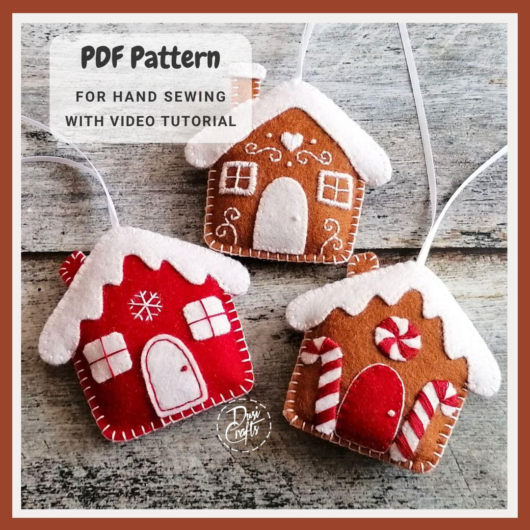 Felt Gingerbread House Pattern, Christmas Ornament Pdf For Hand with regard to Gingerbread House Felt Template