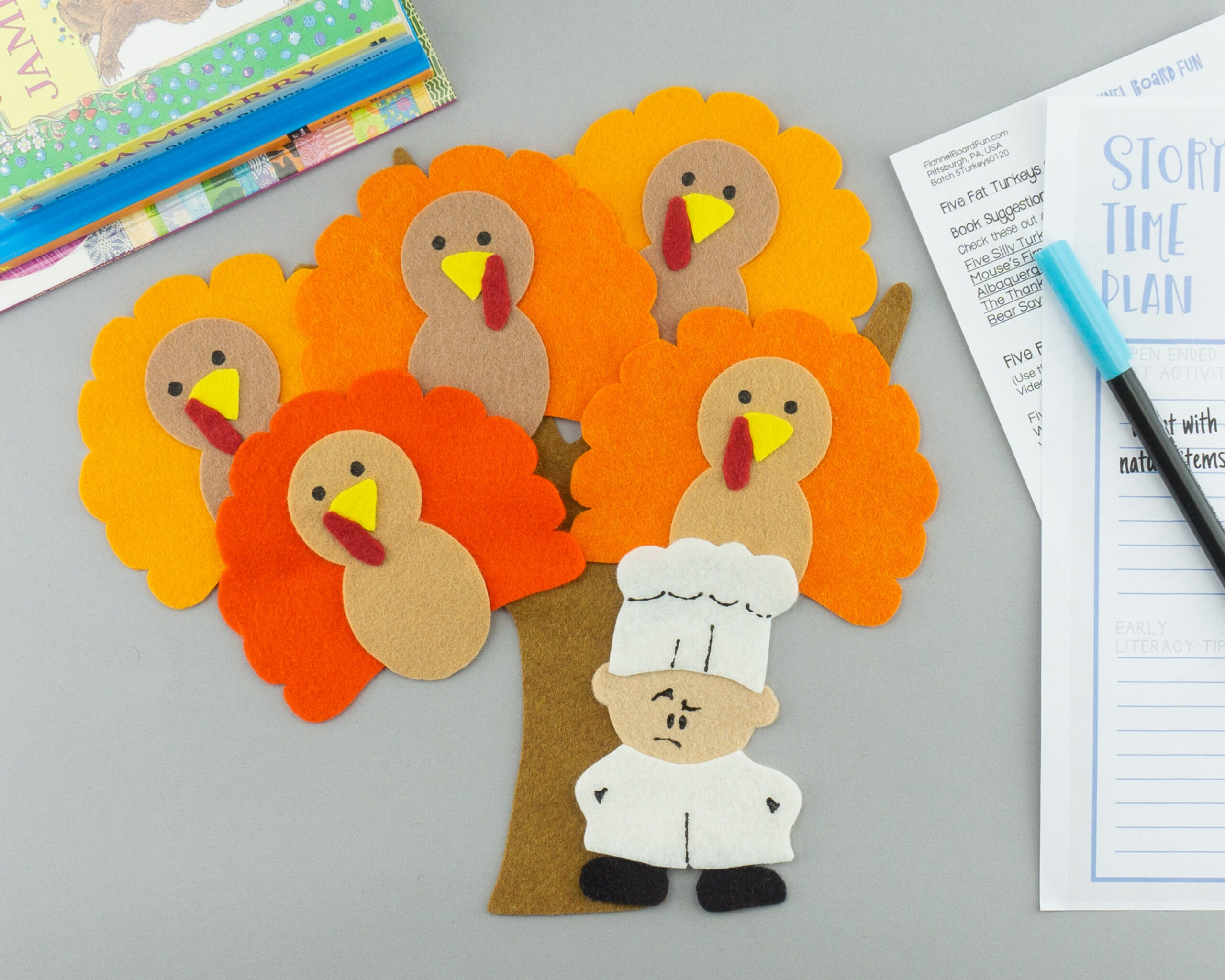 Five Fat Turkeys Felt Board Set: Thanksgiving Story Time - Etsy within Fat Turkey Template