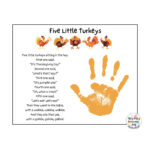 Five Little Turkeys Handprint Template / Diy Fall Turkey Handprint With Five Little Turkeys Template