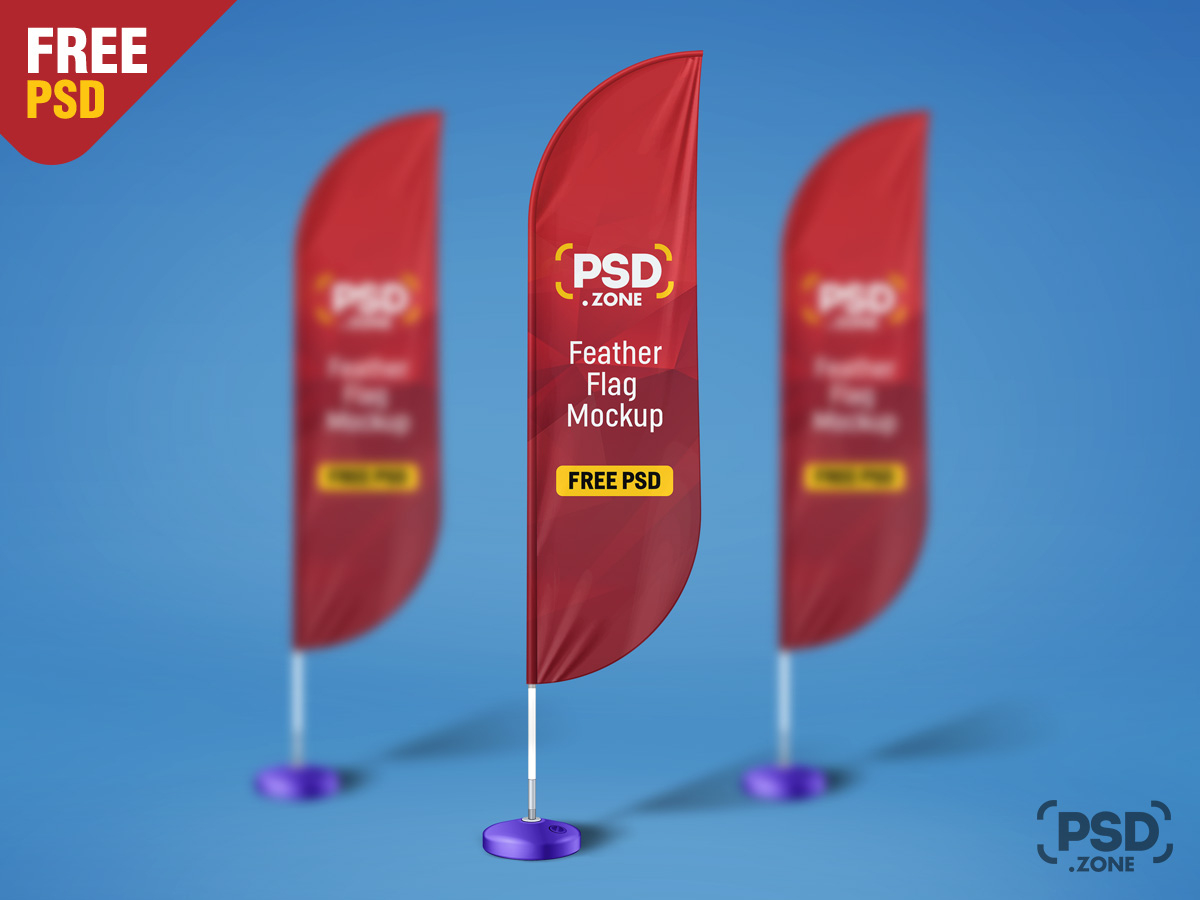 Free Feather Flag Mockup Psd Template – Download Psd with Feather Flag Template Free
